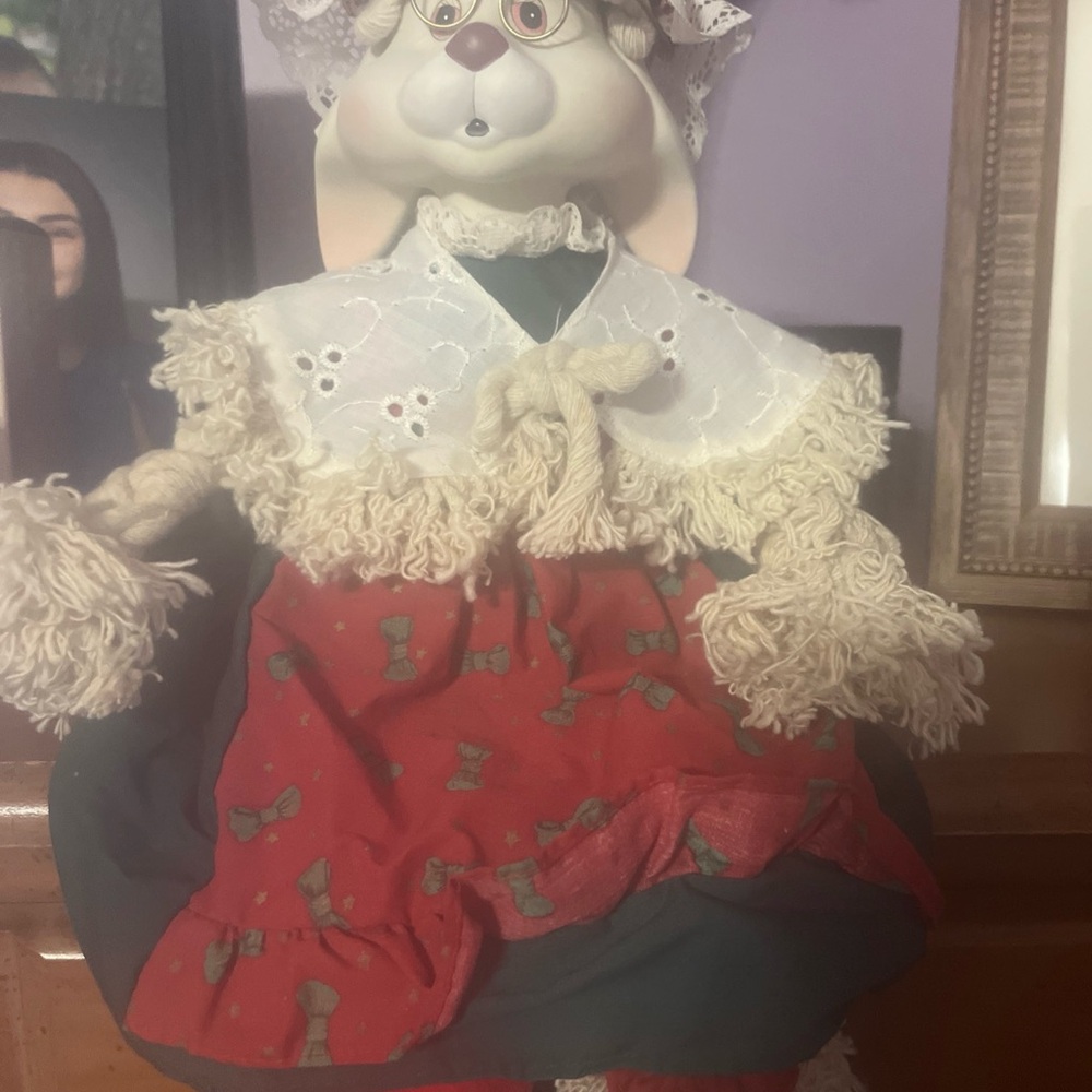 House Of Lloyds Granny Flo 16” Shelf Sitting Christmas Bunny